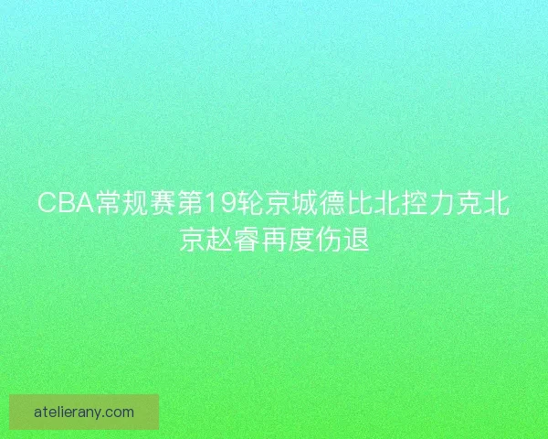 CBA常规赛第19轮京城德比北控力克北京赵睿再度伤退