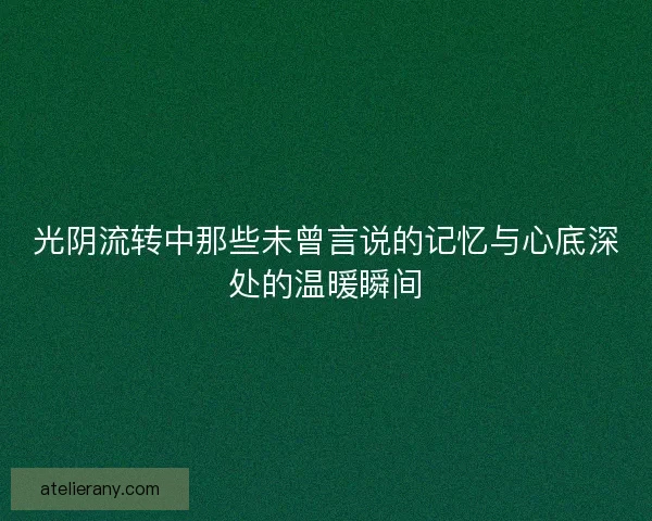光阴流转中那些未曾言说的记忆与心底深处的温暖瞬间 光阴流转中那些未曾言说的记忆与心底深处的温暖瞬间