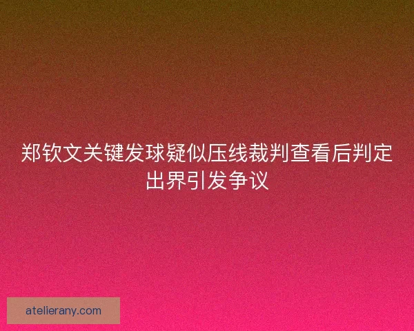 郑钦文关键发球疑似压线裁判查看后判定出界引发争议